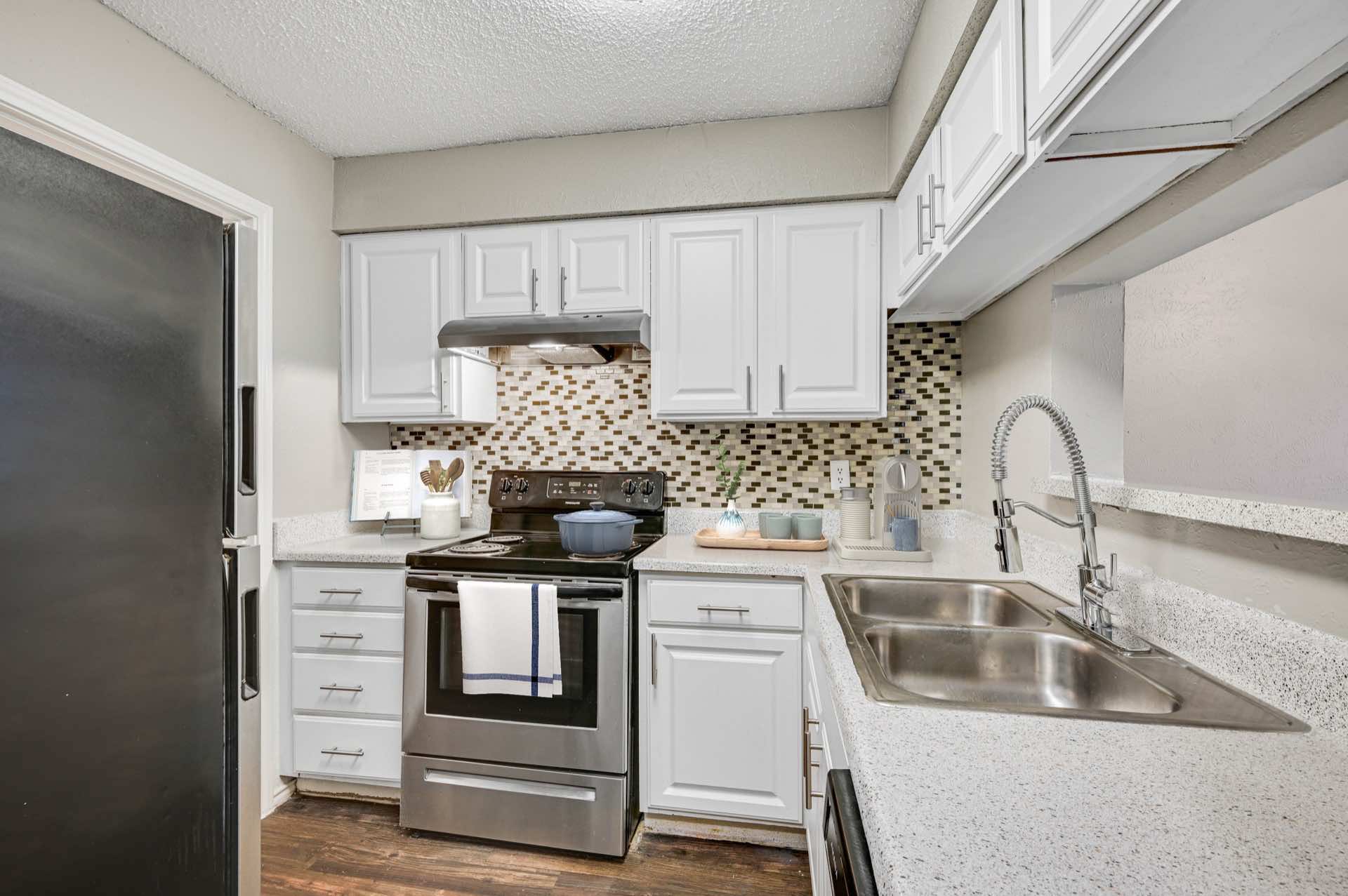 Full kitchen with stainless steal appliances